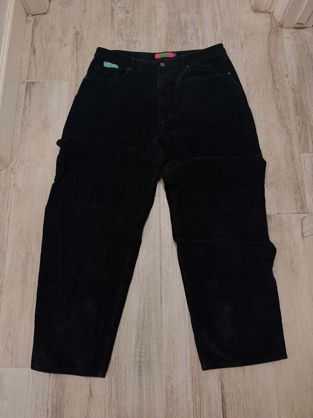 Empyre Tori Corduroy Baggy Pants Women's 9 Black Loose Fit